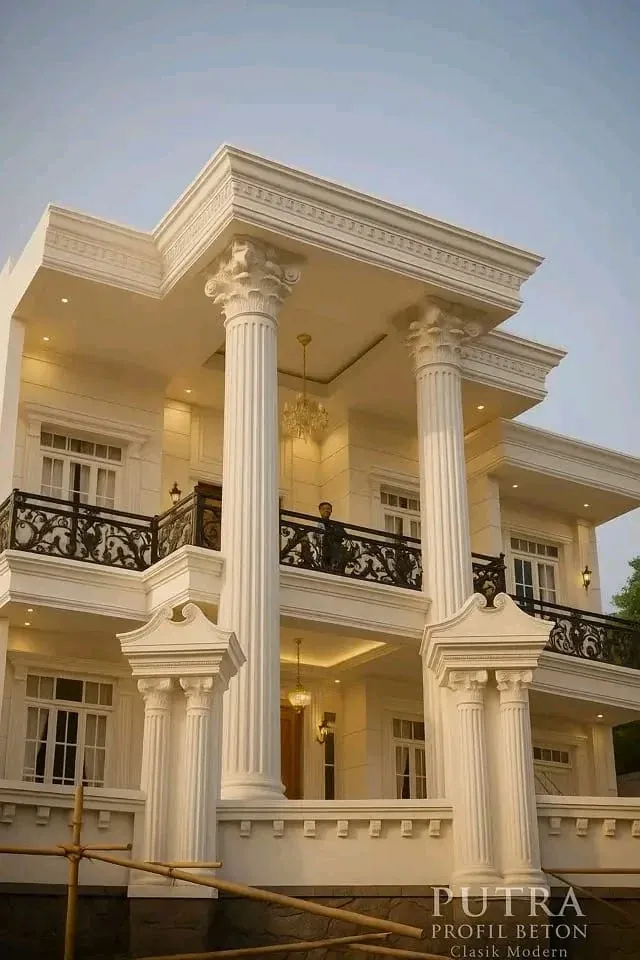 Fasad Utama Kolom Corinthian Fluted 2 Lantai